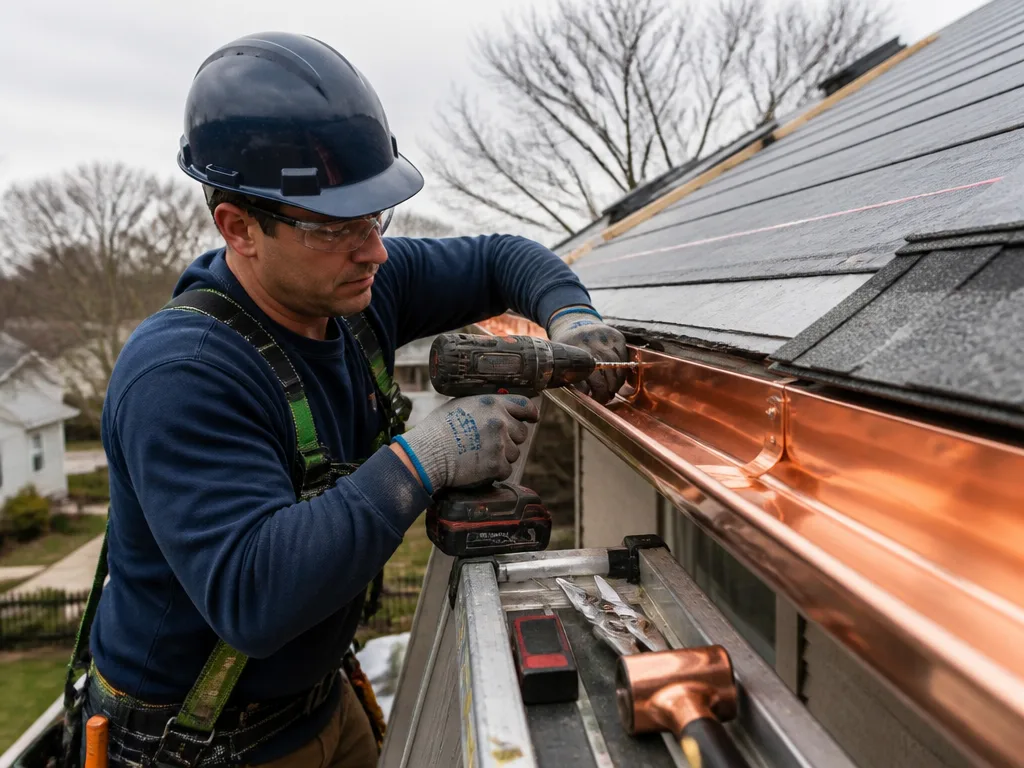 Copper Gutter Installation